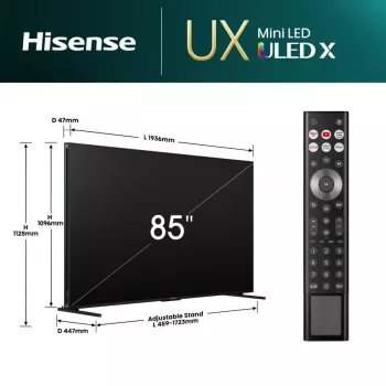 Hisense 85UXNQ 2.16 m (85 colių) 4K Ultra HD išmanusis televizorius Wi-Fi juodas, pilkas 700 cd/m²