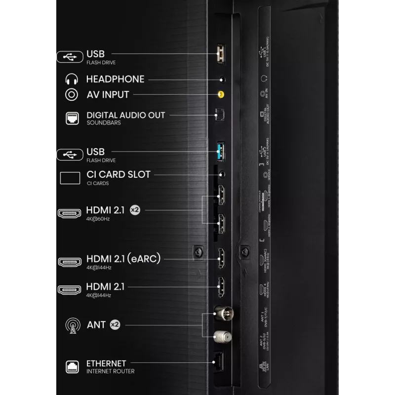Hisense 85UXNQ 2.16 m (85 colių) 4K Ultra HD išmanusis televizorius Wi-Fi juodas, pilkas 700 cd/m²