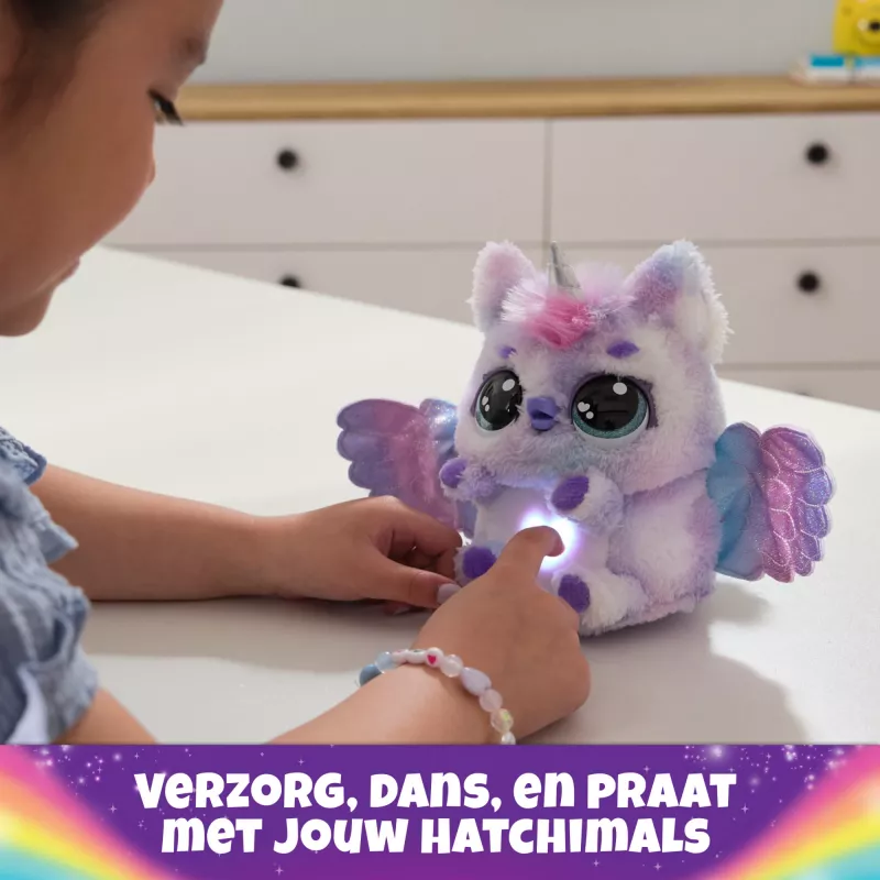 Hatchimals Alive Mystery Hatch Pufficorn interaktyvus žaislas Spinmaster, rožinė/balta, AA baterijos