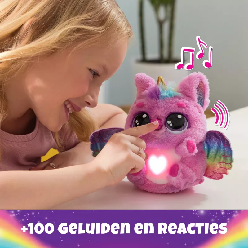 Hatchimals Alive Mystery Hatch Pufficorn interaktyvus žaislas Spinmaster, rožinė/balta, AA baterijos