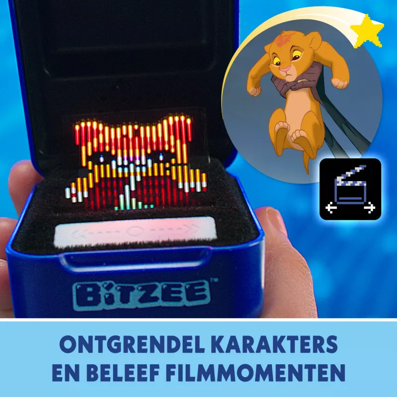 Bitzee Disney žaislas mėlynas su 30 personažų, maitinamas AA baterijomis