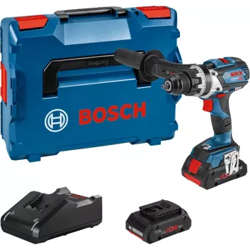 Bosch GSR 18V-110 C gręžtuvas su 2 akumuliatoriais, 2100 RPM, be rakto, juodos ir mėlynos spalvos