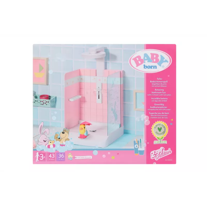 Lėlės vonios kambarys BABY born Bath Walk in Shower, rekomenduojamas nuo 3 metų