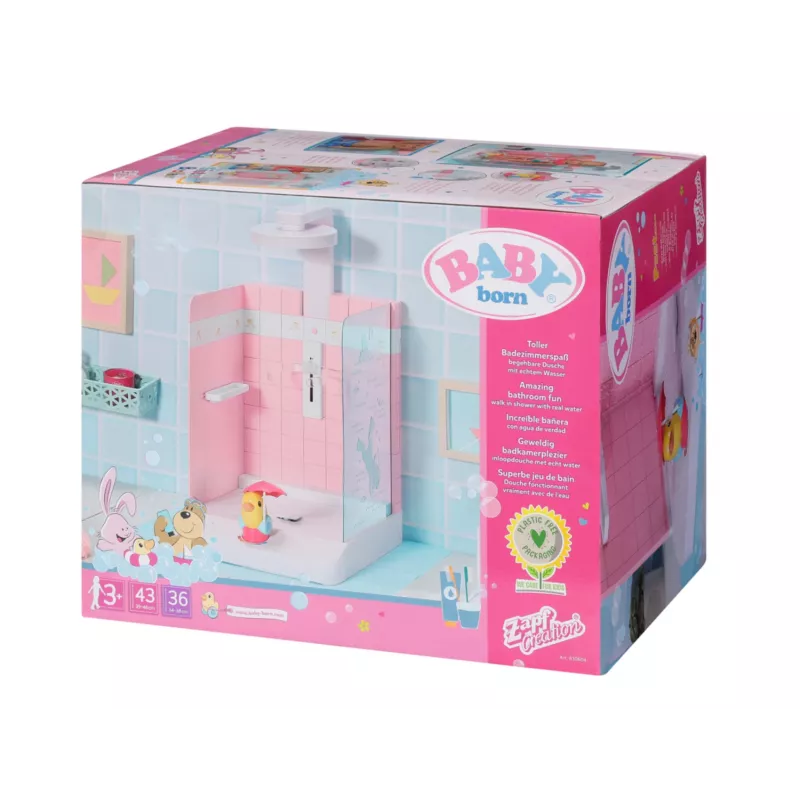 Lėlės vonios kambarys BABY born Bath Walk in Shower, rekomenduojamas nuo 3 metų