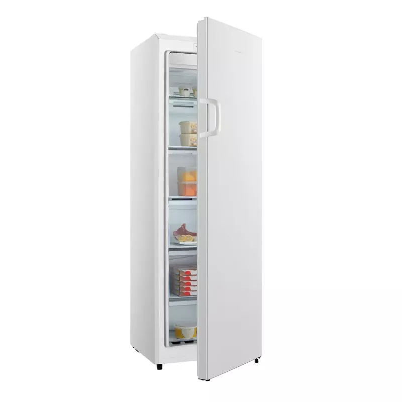 Šaldiklis vertikalus HISENSE FV245N4AW2 — 194 L No Frost, E klasė, 15 kg/24h, dešinės pusės vyriai, baltas