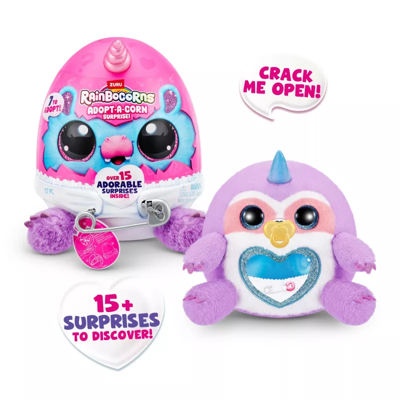 Zuru Rainbocorns Adopt-A-Corn Surprise minkštas žaisliukas – rinktinis mini personažas (asortimente)