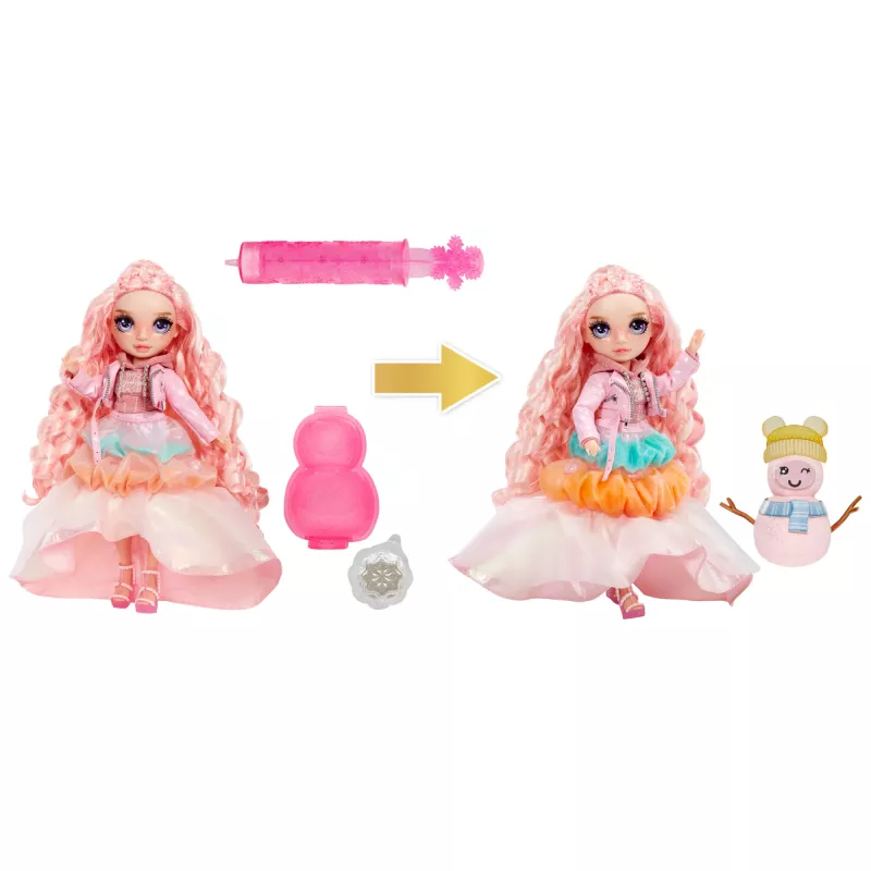 Lėlė Rainbow High Winter Wonderland – Bella (rožinė) – mados lėlė, 280 mm, įvairiaspalvė