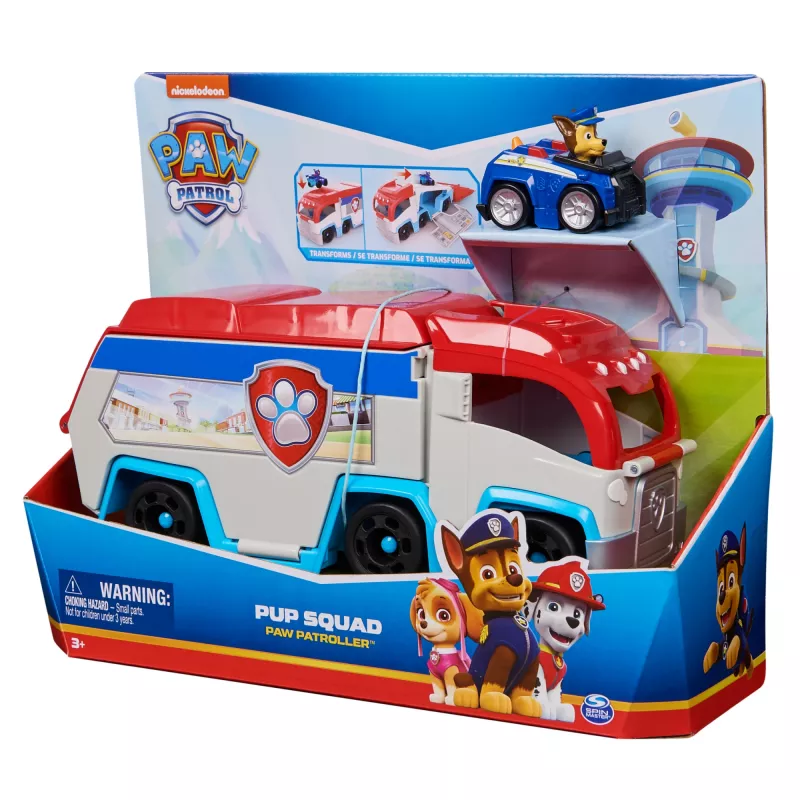 Spin Master PAW Patrol Pup Squad Patroller komandinis automobilis su kolekcionuojamu Chase automobiliuku, nuo 3 metų, plastikinis, įvairiaspalvis