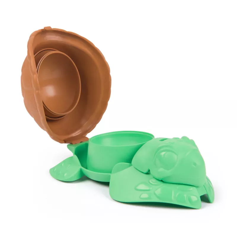 Kinetic Sand Project Planet Turtle Beach – Paplūdimio rinkinys su 14 oz smėliu, įrankiais ir formomis, tvarūs žaislai vaikams