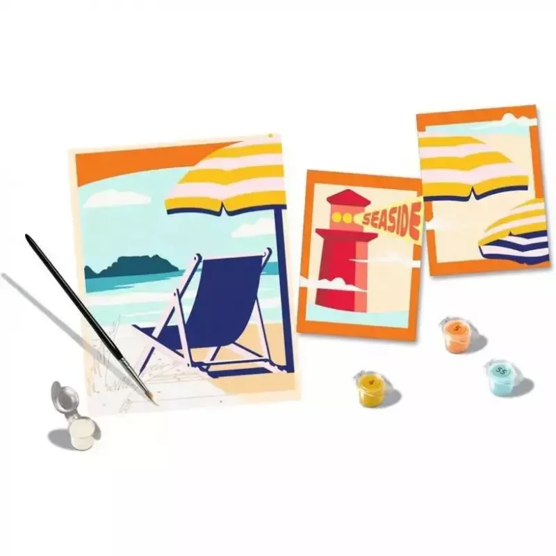 Ravensburger Piešinių rinkinys CreArt Galerijos sienų rinkinys „Prie paplūdimio“ 23901 — piešimo rinkinys su rėmo plokštėmis