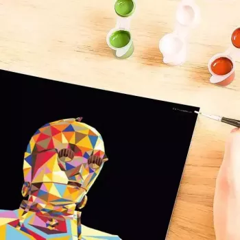 Piešimo rinkinys Ravensburger CreArt Star Wars C-3PO – drobės tapybos rinkinys figūrėlės kūrimui