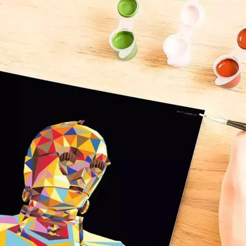 Piešimo rinkinys Ravensburger CreArt Star Wars C-3PO – drobės tapybos rinkinys figūrėlės kūrimui