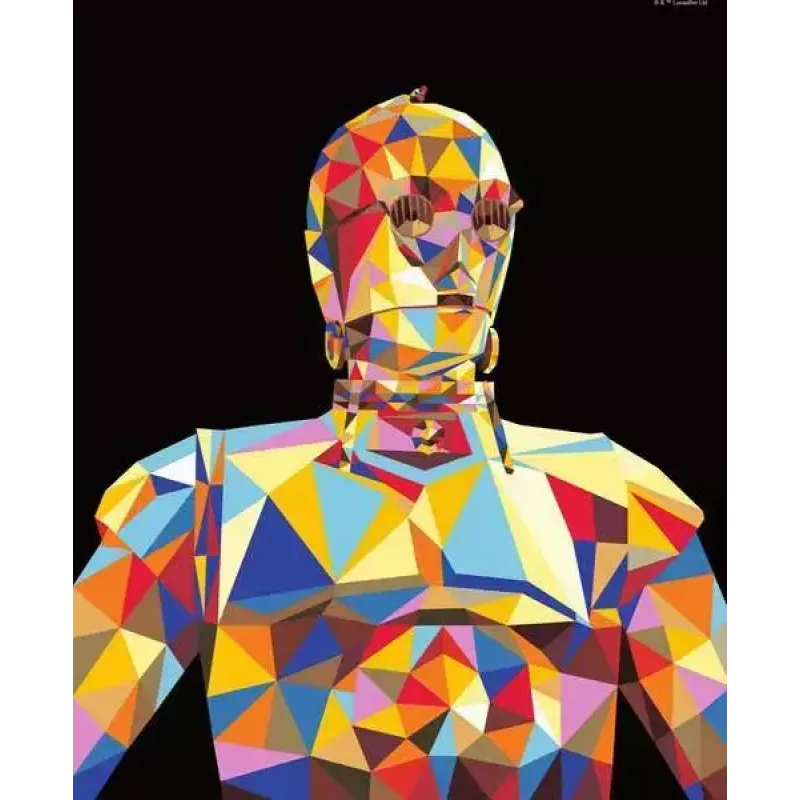 Piešimo rinkinys Ravensburger CreArt Star Wars C-3PO – drobės tapybos rinkinys figūrėlės kūrimui