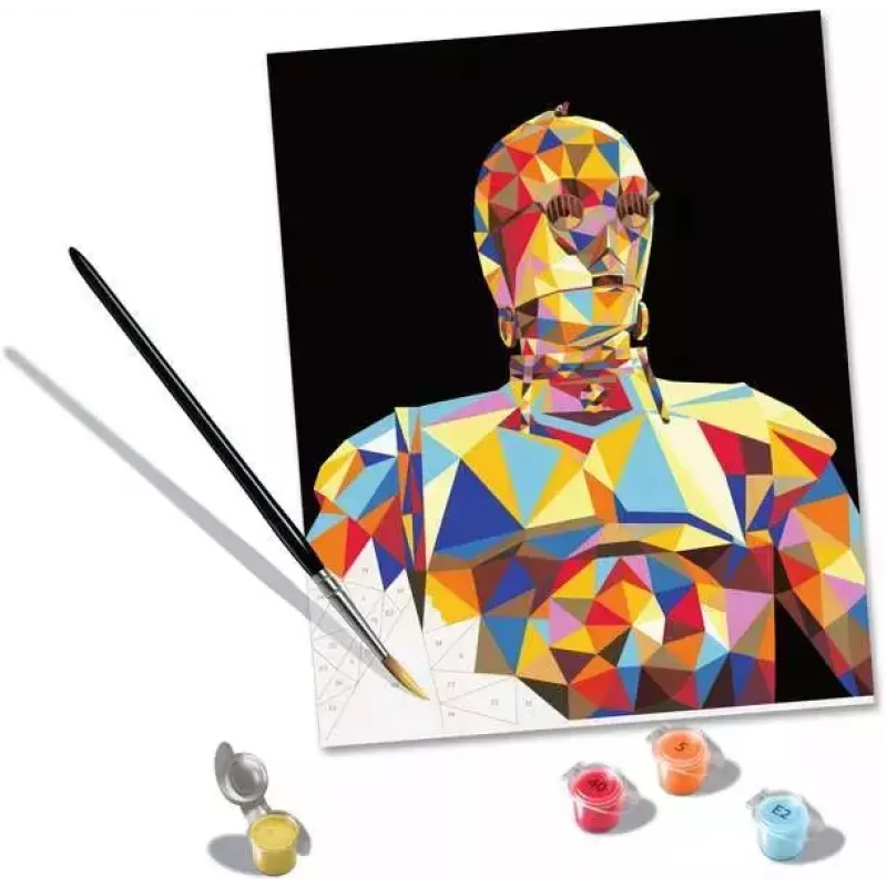 Piešimo rinkinys Ravensburger CreArt Star Wars C-3PO – drobės tapybos rinkinys figūrėlės kūrimui