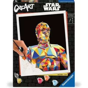 Piešimo rinkinys Ravensburger CreArt Star Wars C-3PO – drobės tapybos rinkinys figūrėlės kūrimui