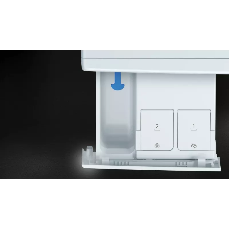 Siemens iQ500 WG44G2F22 skalbimo mašina, priekinė pakrova, 9 kg, 1351 aps./min., juoda, balta