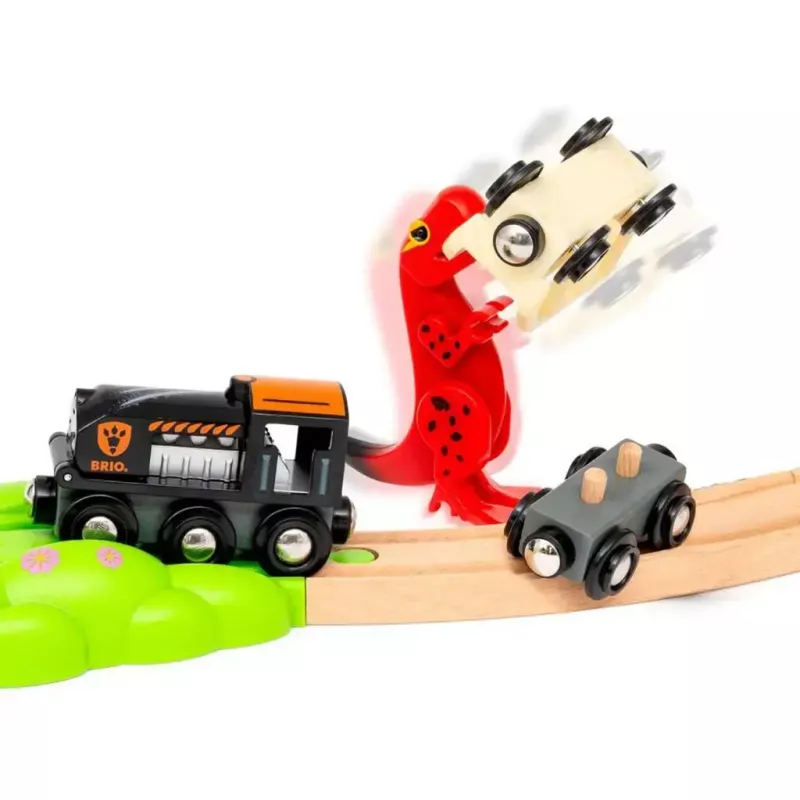 Geležinkelio rinkinys Ravensburger Dinozaurų Deluxe Set BRIO World 63610400 su interaktyviais elementais