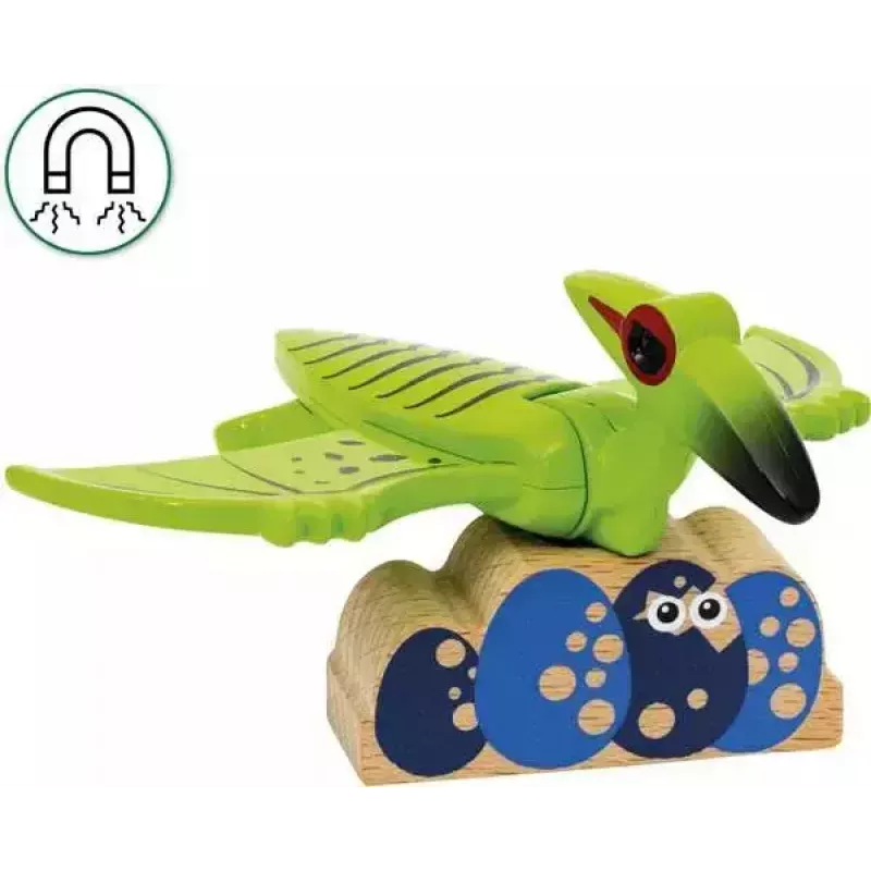 Traukinys BRIO Dinozaurų baterijinis traukinys įvairiaspalvis medinis 3+
