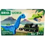 Traukinys BRIO Dinozaurų baterijinis traukinys įvairiaspalvis medinis 3+