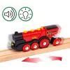 Ravensburger BRIO World raudonas Lola ūkio traukinukų rinkinys – medinis žaislinis traukinukas