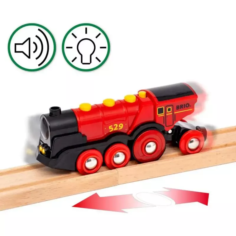 Ravensburger BRIO World raudonas Lola ūkio traukinukų rinkinys – medinis žaislinis traukinukas