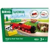 Ravensburger BRIO World raudonas Lola ūkio traukinukų rinkinys – medinis žaislinis traukinukas