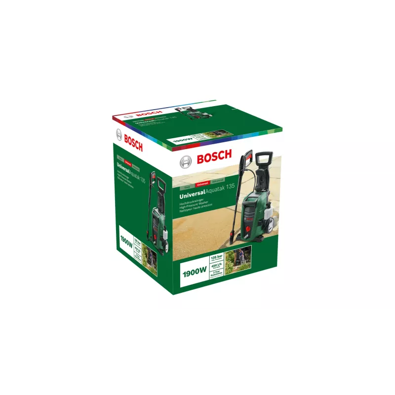 Bosch UniversalAquatak 135 aukšto slėgio plovimo įrenginys, kompaktiškas, elektrinis, 410 l/h, 1900 W, juodas, žalias