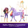 Unicorn Academy Sophia ir šviečiantis interaktyvus žaislinis vienaragis Wildstar su šviesomis, garsais ir muzika, lėlės ir vienaragiai mergaitėms nuo 4 metų
