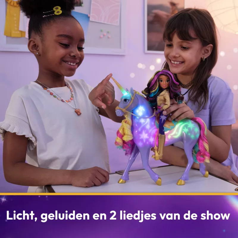 Unicorn Academy Sophia ir šviečiantis interaktyvus žaislinis vienaragis Wildstar su šviesomis, garsais ir muzika, lėlės ir vienaragiai mergaitėms nuo 4 metų