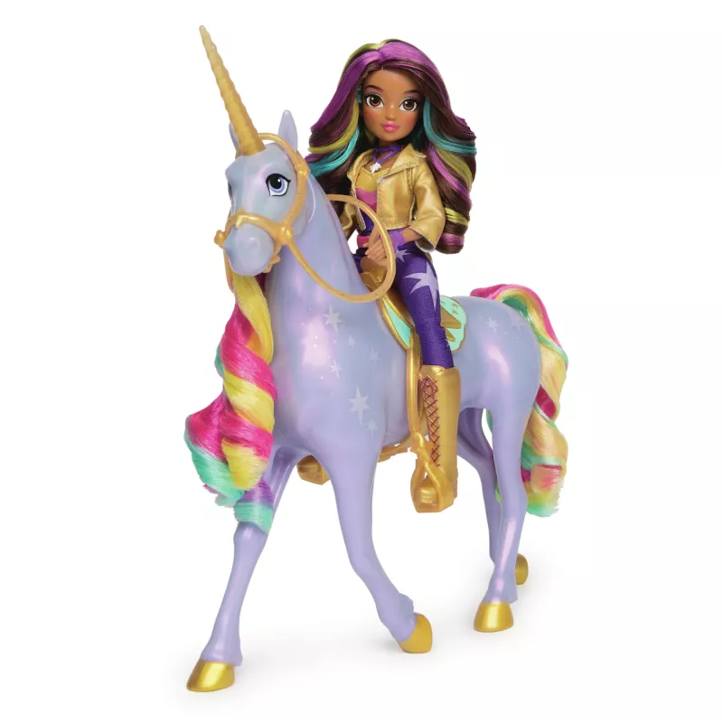 Unicorn Academy Sophia ir šviečiantis interaktyvus žaislinis vienaragis Wildstar su šviesomis, garsais ir muzika, lėlės ir vienaragiai mergaitėms nuo 4 metų