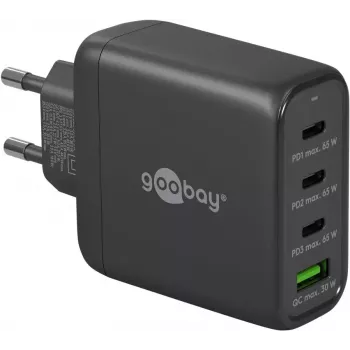 Goobay 64819 Įkroviklis AC Greitasis Įkrovimas Vidiniam Naudojimui Juodas 3 USB Type-C
