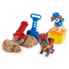 Rubble & Crew – Charger & Wheeler veikėjų figūrėlės su Kinetic Build-It smėliu ir 2 statybos įrankiais, PAW Patrol žaislai vaikams nuo 3 metų