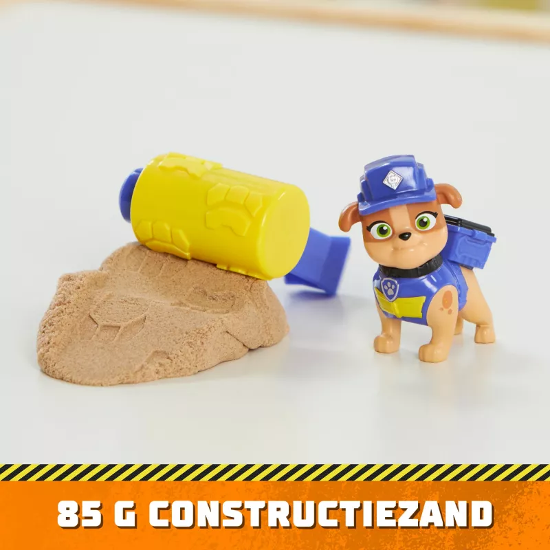Veikėjų figūrėlių rinkinys Usorteret Rubble and Mix su 85 g Kinetic Build‑It smėliu ir 2 įrankiais – nuo 3 metų