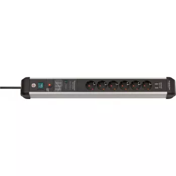 Ilgintuvas Brennenstuhl Premium-Protect-Line 1391010610 3 m, 6 lizdų, su USB, juodas/sidabrinis