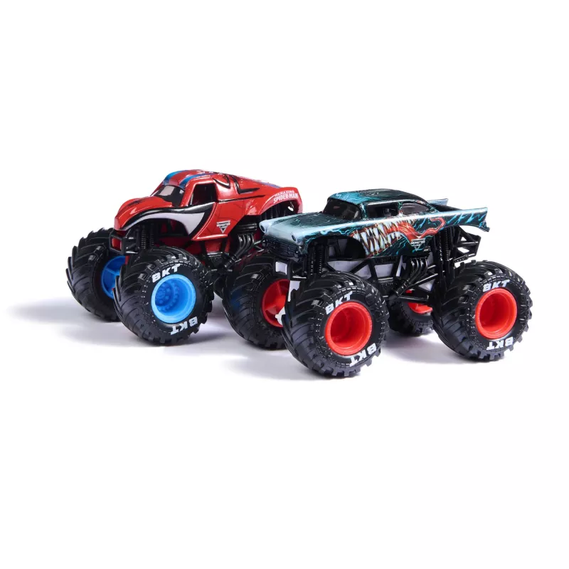 Monster Jam oficialūs „Marvel“ Geležinis žmogus prieš Karo mašiną liejami monstrų sunkvežimiai, 1:64 skalė, žaislai vaikams nuo 3 metų