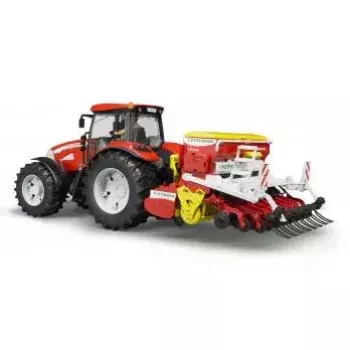 Bruder Pöttinger Vitasem 302ADD rotacinės akėčios sėjamoji, 1:16 modelis, raudona/balta/geltona