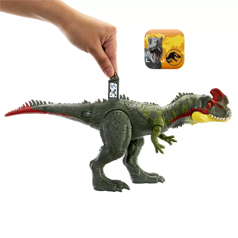 MATTEL Jurassic World GIGANTIC TRACKERS Sinotyrannus žalias raudonas plastikinis 4+