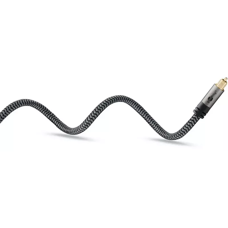 Skaitmeninis optinis garso kabelis WENTRONIC Goobay 65305 TOSLINK–TOSLINK 2 m, varis, paauksuoti kontaktai, juodas/sidabrinis