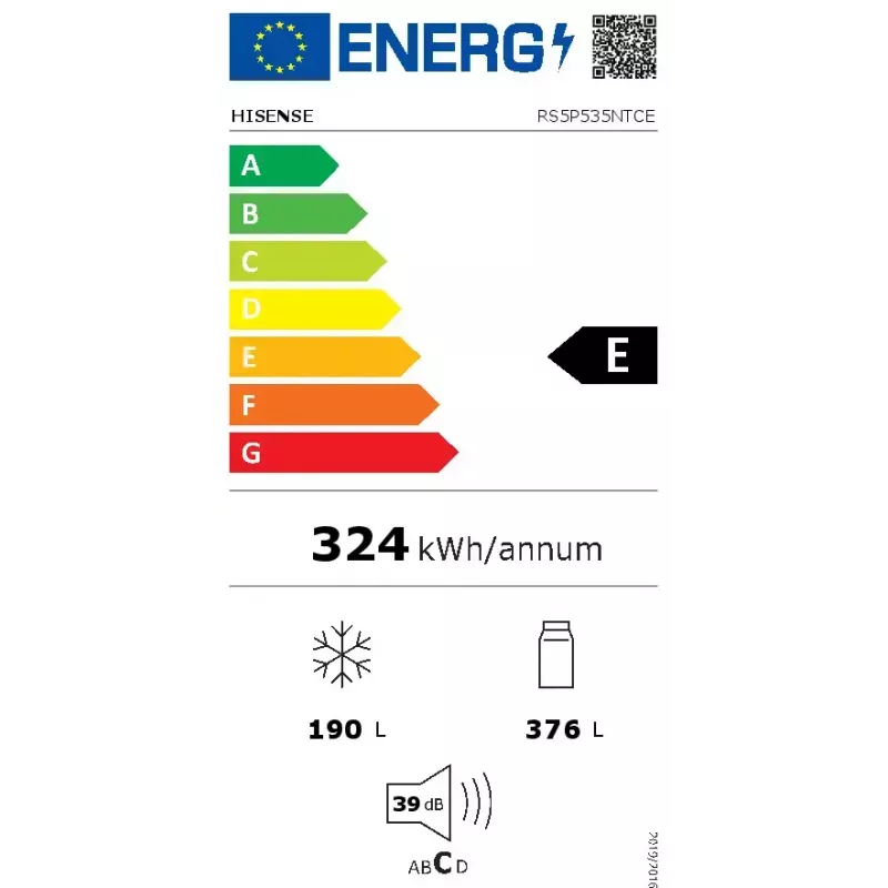 Šaldytuvas Hisense Side by Side RS5P535NTCE BK065B