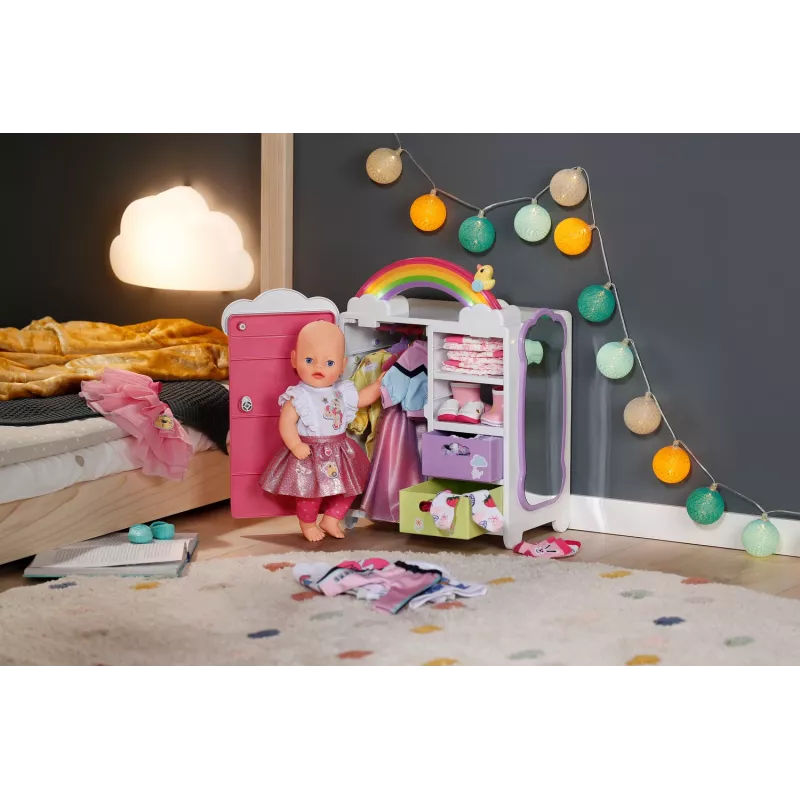 Lėlių spinta Zapf Creation BABY born Rainbow Wardrobe su šviesos efektais