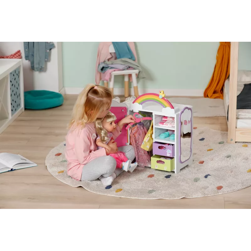 Lėlių spinta Zapf Creation BABY born Rainbow Wardrobe su šviesos efektais