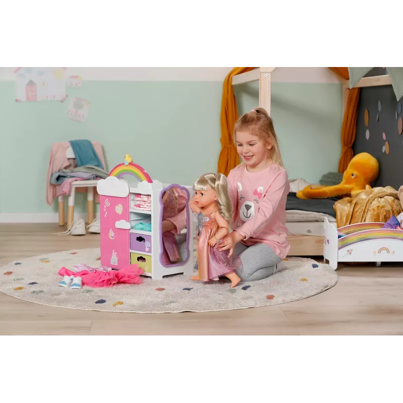 Lėlių spinta Zapf Creation BABY born Rainbow Wardrobe su šviesos efektais