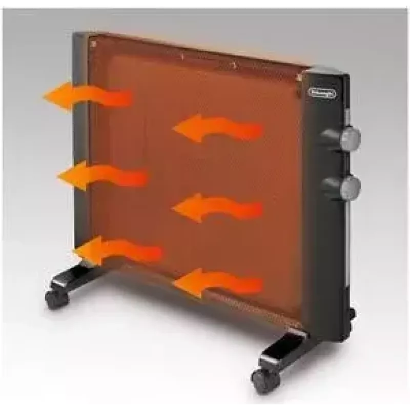 Šildytuvas radiatorinis De'Longhi HMP 1000, mikos elementas, 1000 W, juodas, skirtas naudoti ant grindų, patalpoms iki 60 m³
