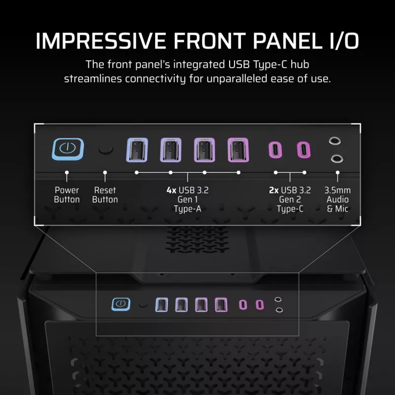 CORSAIR 9000D RGB Airflow Super pilno dėžės korpusas