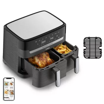 Tefal Dual Easy Fry & Grill EY905B dviguba karšto oro gruzdintuvė 8,3 L 2700 W pilka