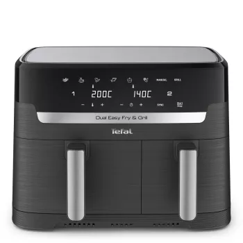 Tefal Dual Easy Fry & Grill EY905B dviguba karšto oro gruzdintuvė 8,3 L 2700 W pilka