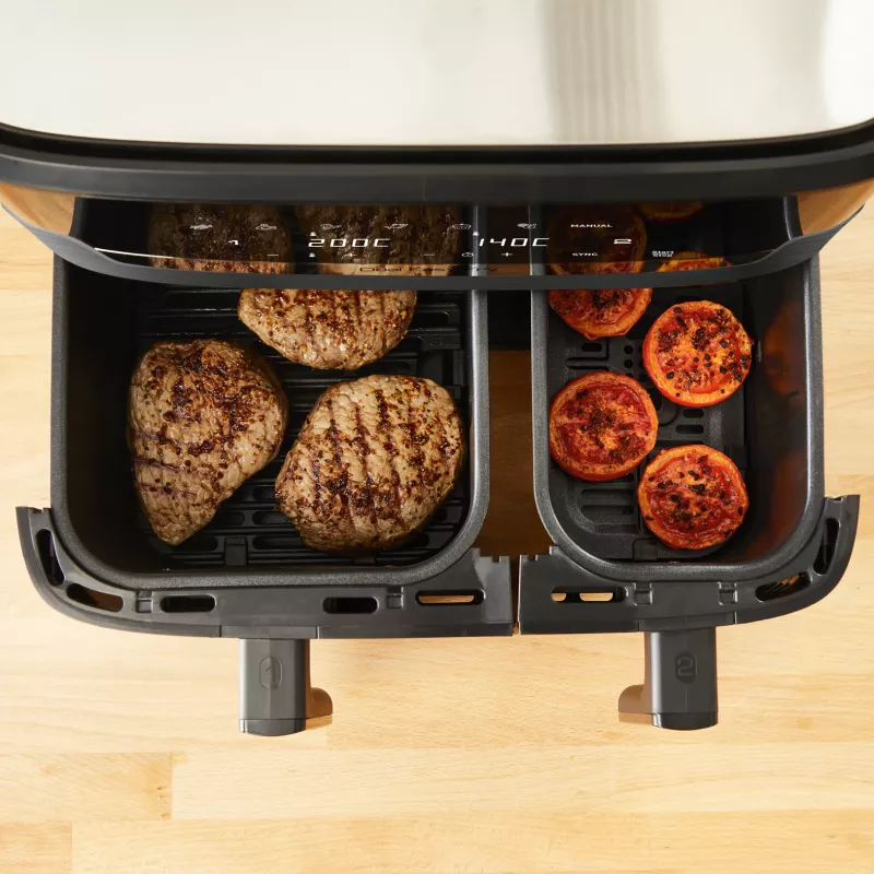 Tefal Dual Easy Fry & Grill EY905B dviguba karšto oro gruzdintuvė 8,3 L 2700 W pilka