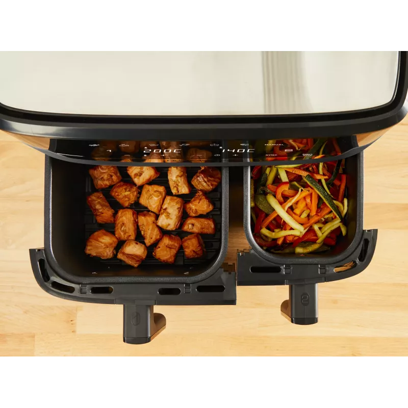 Tefal Dual Easy Fry & Grill EY905B dviguba karšto oro gruzdintuvė 8,3 L 2700 W pilka