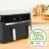 Tefal Dual Easy Fry & Grill EY905B dviguba karšto oro gruzdintuvė 8,3 L 2700 W pilka