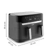Tefal Dual Easy Fry & Grill EY905B dviguba karšto oro gruzdintuvė 8,3 L 2700 W pilka